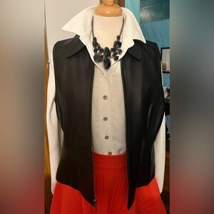 Apt. 9 Black Lambskin Leather Vest Classic Style